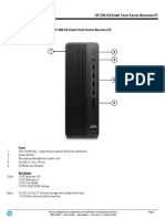 Quickspecs: HP 280 G4 Small Form Factor Business PC