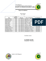 Sulu Report of Remittance: Municipality of Hadji Panglima Tahil