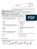 4°B Matemática Prueba de Patrones