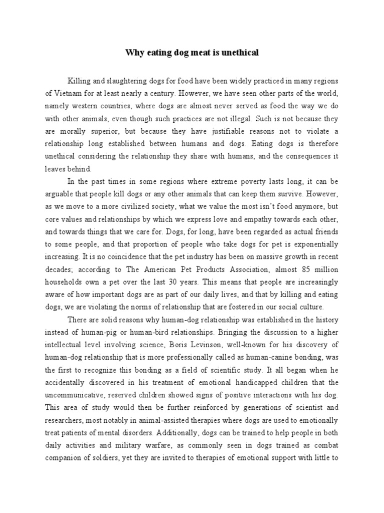 Why Eating Dog Meat Is PDF Dogs Pet