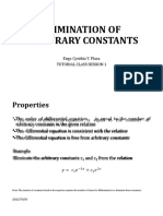Elimination of Arbitrary Constants: Engr. Cynthia V. Plaza Tutorial Class Session 1