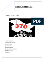 Language in Context-II Cia-Iii: Topic: Article 370