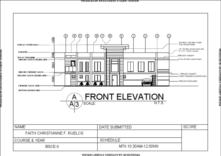 Front Elevation and Building Details | PDF | Architectural Design ...
