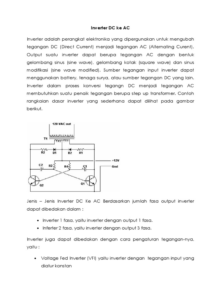 Prinsip dan Jenis Inverter DC ke AC | PDF