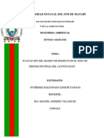 Evaluación Del Manejo De Residuos En El Sitio De Disposición Final Del Cantón Paján