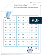 Prime Number Maze: Help The Penguine To Find The Nestlings by Coloring All The Prime Numbers