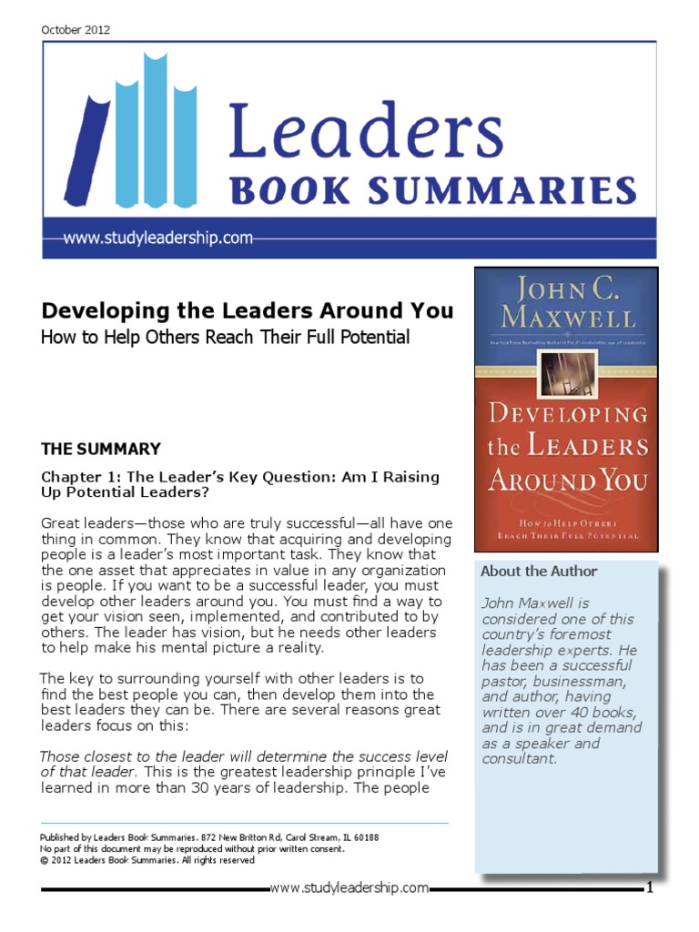 Developing The Leadership Around You John Maxwell PDF Leadership