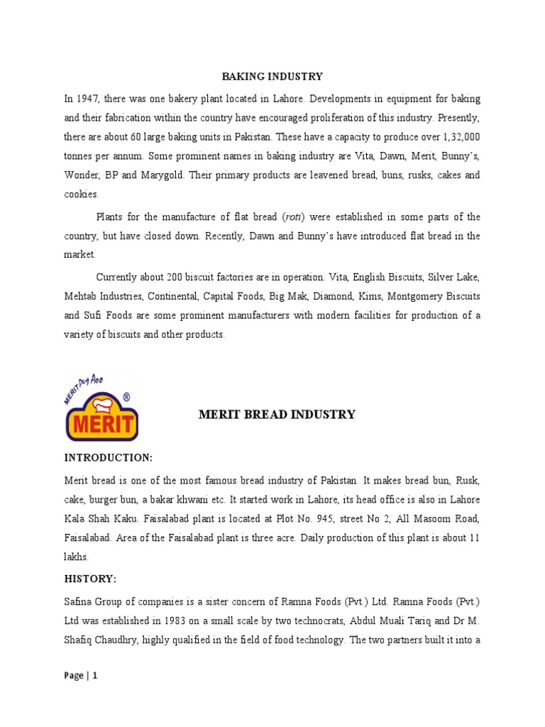 Merit Bread: A Leader in Pakistan's Bakery Industry | PDF | Breads | Dough