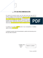 Carta de Recomendación Electricidad - Trabajador Dependiente