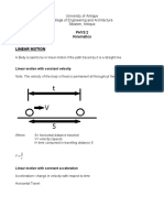 Linear Motion: University of Antique College of Engineering and Architecture Sibalom, Antique