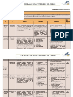 Cronograma de Actividades Vendedor Auxiliar