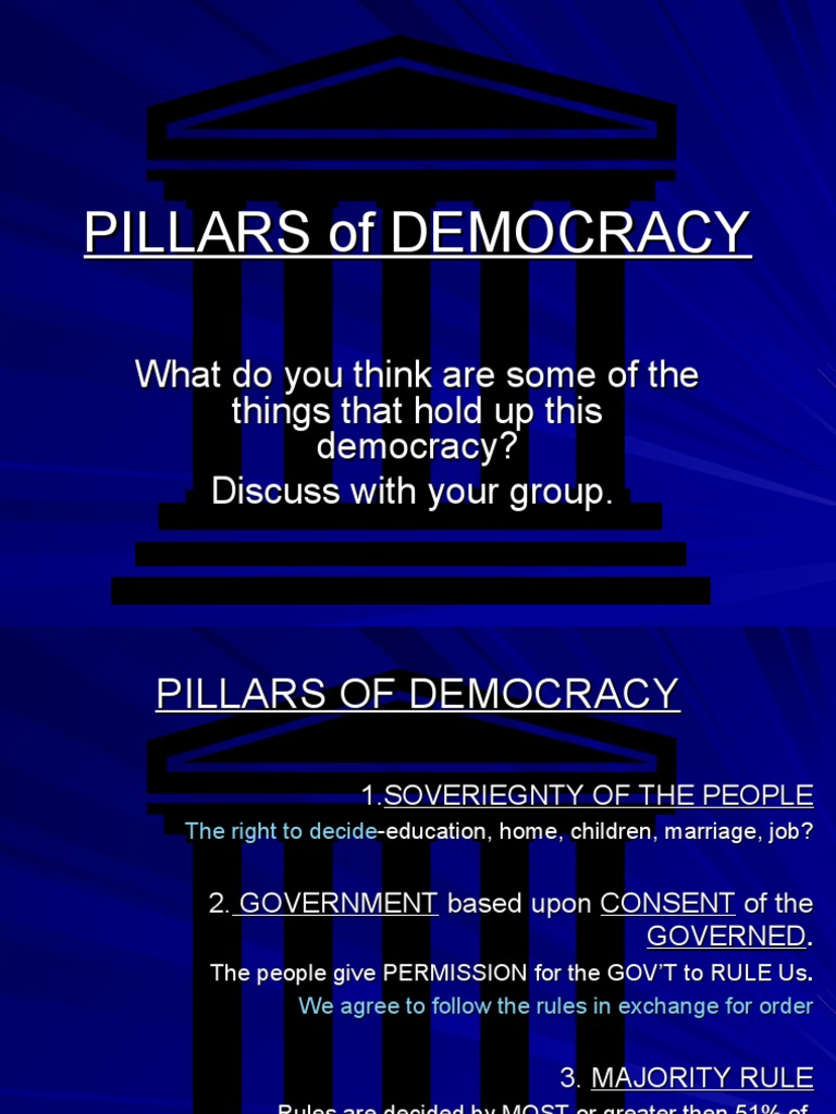 Pillars of Democracy PDF Democracy Political Ideologies