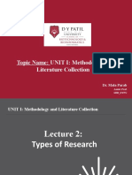 Lecture 2 - Unit 1 - Types of Research