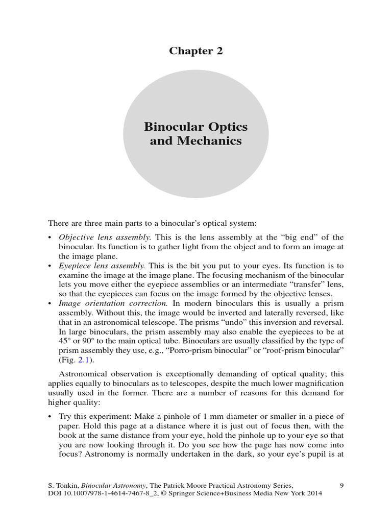 Binocular Optics and Mechanics | PDF | Optics | Glass Engineering And ...