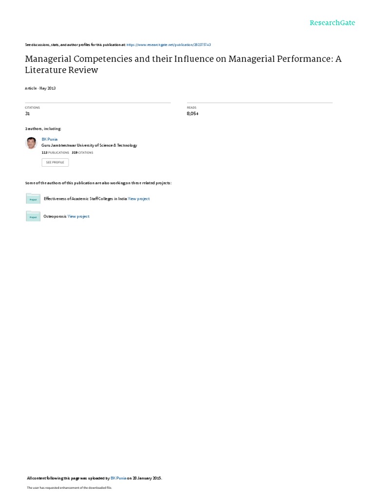 Managerial Competencies Impacting Performance | PDF | Competence (Human ...