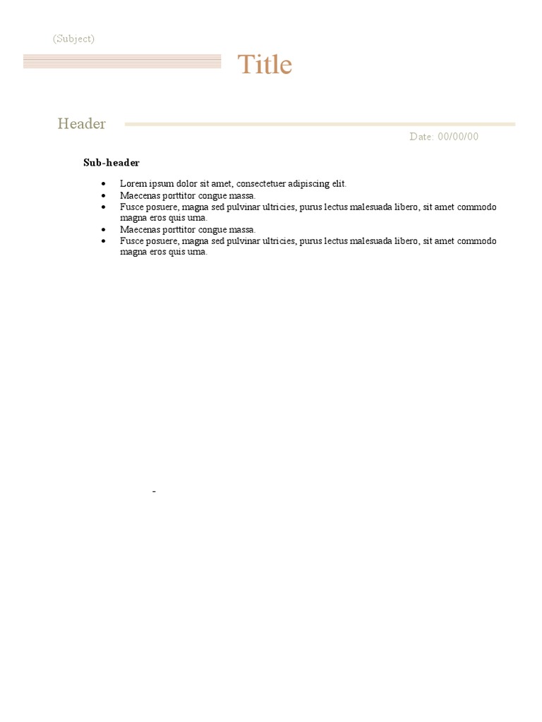 Ms Word Notes Template 1 | PDF