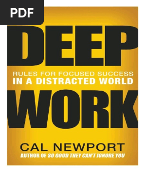 Deep Work Retrouver La Concentration Dans Un Monde De Distractions By Cal Newport Pdf Carl Jung Feuille De Calcul