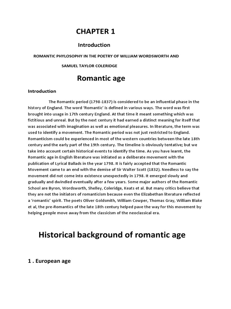 Historical Background of Romantic Age | PDF | Romanticism | John Keats