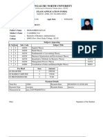 Bengaluru North University: Exam Application Form