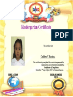 Kindergarten Certificate: Cathleen V. Rapsing