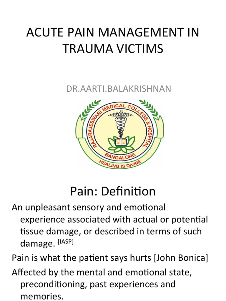 Pain Management in Trauma Care | PDF | Opioid | Analgesic