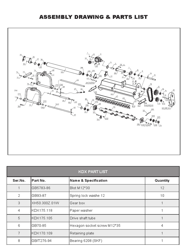 Assembly Drawing & Parts List | Download Free PDF | Belt (Mechanical ...