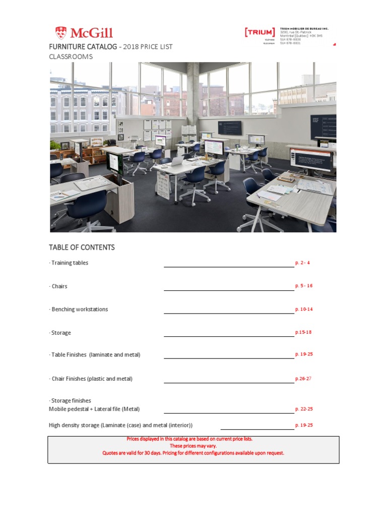 Classroom Furniture Catalogue PDF Upholstery Chair
