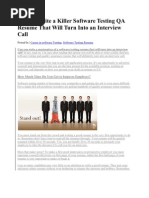 Download How to Write a Killer Software Testing QA Resume That Will Turn Into an Interview Call by hporeddy SN52094205 doc pdf