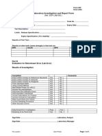 Form 305 Laboratory Investigation and Report Form