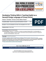 Developing Thinking Skills in Teaching English As A Second Foreign Language at Primary School