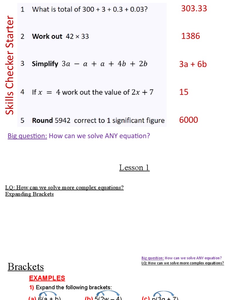 Algebra 3 (3 Lessons) | PDF | Equations | Mathematics