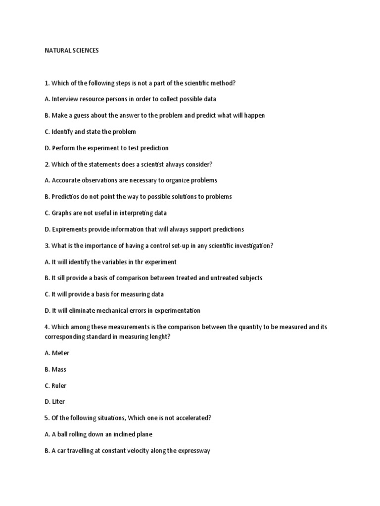 Natural Science | PDF | Force | Experiment