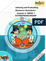 Monitoring and Evaluating Business Operations Quarter 4-WEEK 1 Entrepreneurship