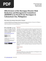 Effectiveness of the Barangay Disaster Risk