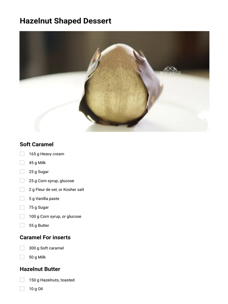 Hazelnut Shaped Dessert PDF Caramel Chocolate