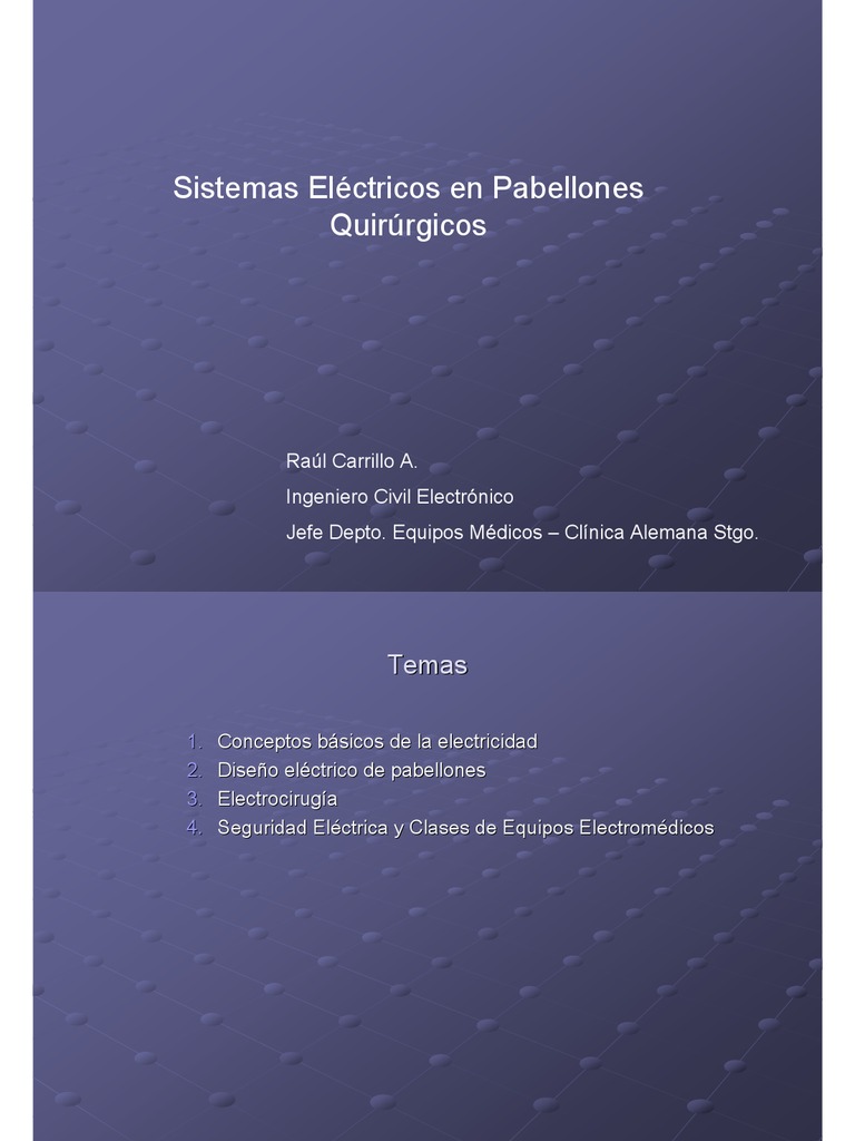 Electricidad en Pabellones Qururgicos | PDF | Corriente eléctrica |  Transformador