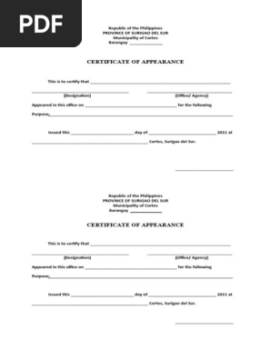 certificate of attendance