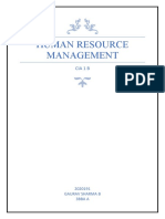 Human Resource Management: Cia 1 B