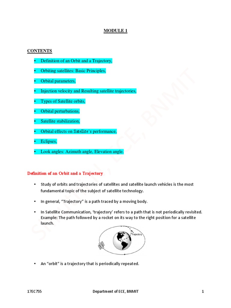 Satellite Orbits and Trajectories Explained | PDF | Orbit | Orbital ...