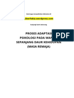 Makalah Proses Adaptasi Psikologi Pada Wanita Sepanjang Daur Kehidupan Masa Remaja