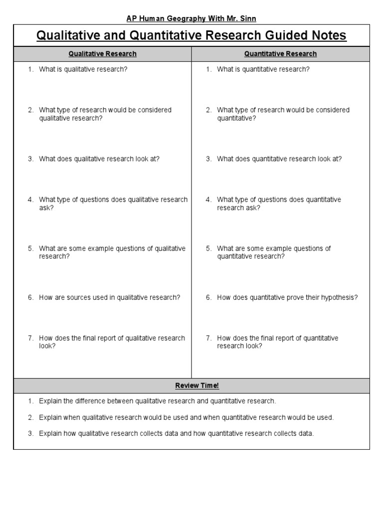 Qualitative vs Quantitative Research Guide | PDF | Science & Mathematics
