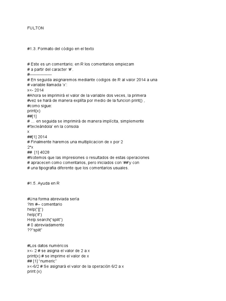 Códigos R | PDF | Flujo de control | Ingeniería de software