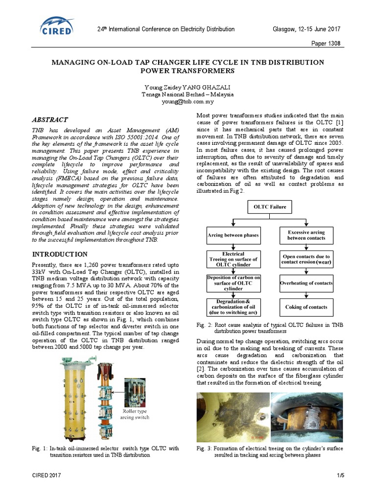 OLTC Lifecycle Management in TNB Distribution | PDF | Transformer ...
