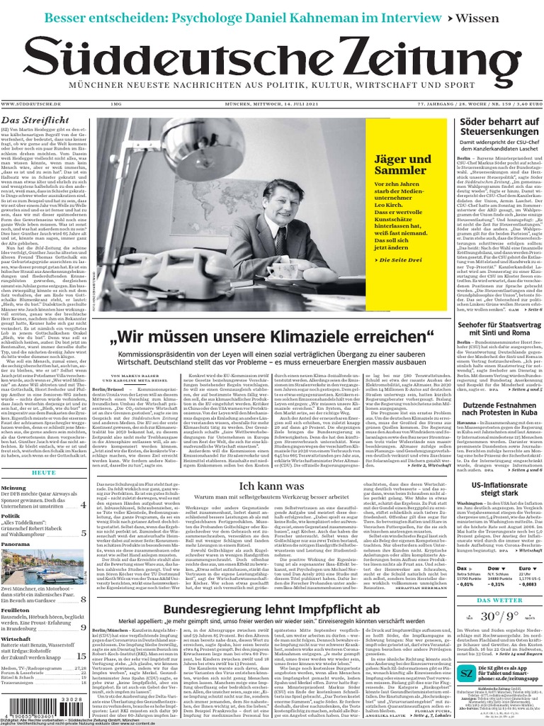 Süddeutsche Zeitung - 14 Juli 2021