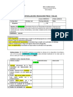 Evaluación Educación Física 6° Básico Colegio Francis School Coquimbo