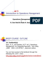 Introduction To Operations Management: Operations Management R. Dan Reid & Nada R. Sanders