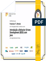 Introdução A Behavior Driven Development (BDD) Com Java: Francisco T L Morais