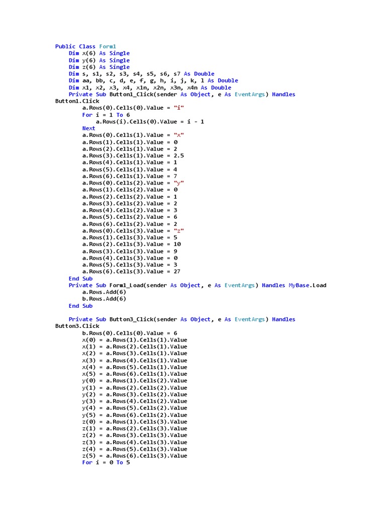 Visual Basic Data Calculation Form | PDF | Teaching Methods & Materials