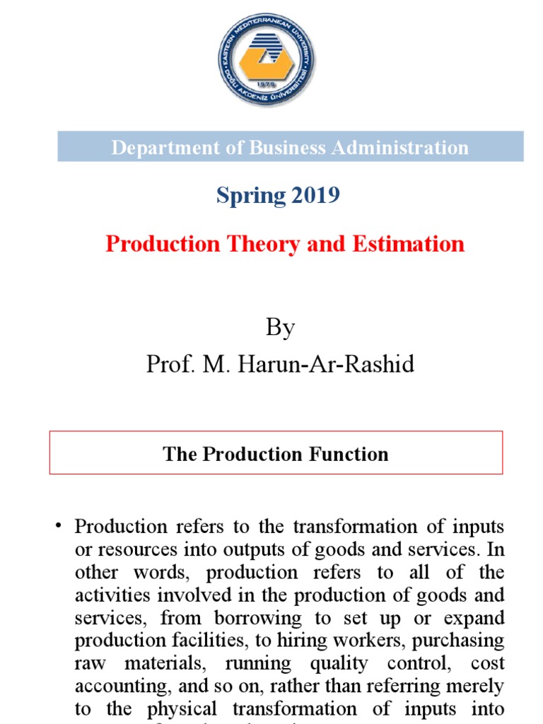 Understanding Production Theory Basics | PDF | Production Function ...