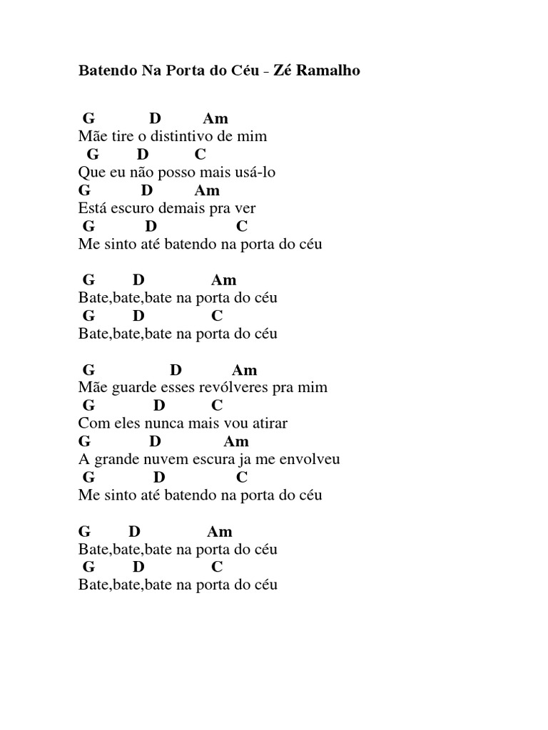 Batendo Na Porta Do Céu (Musica Joaquim) | PDF